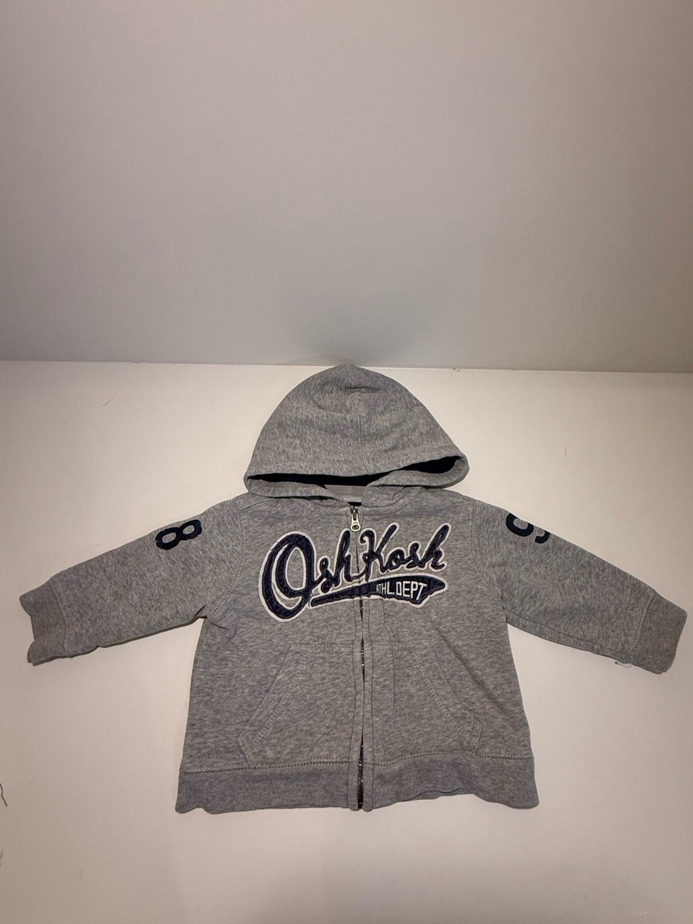 OshKosh B’gosh Classic Grey Full Zip Hoodie 12M | Baby Boy
